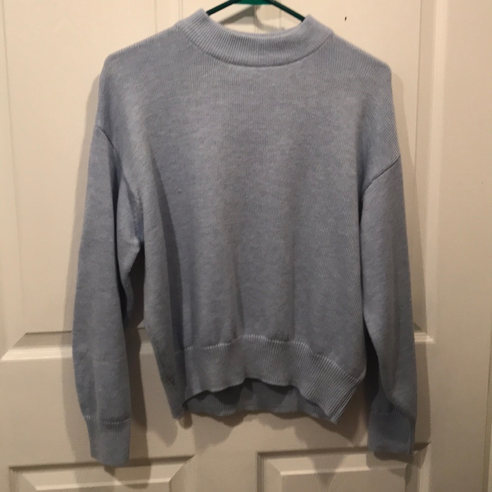 Blue high neck sweater
